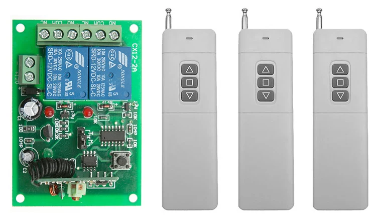 

Пульт дистанционного управления двигателем, 3000 м, 12 В, 24 В, 10 А, контроллер двигателя для движения вперед, вверх и вниз, настенный передатчик, ручной концевой переключатель