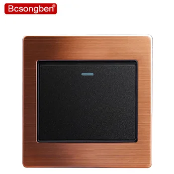 

Bcsongben Luxurious switch Rose gold black Push Button switch socket 1gang1way Wall socket 110v-250v 10A