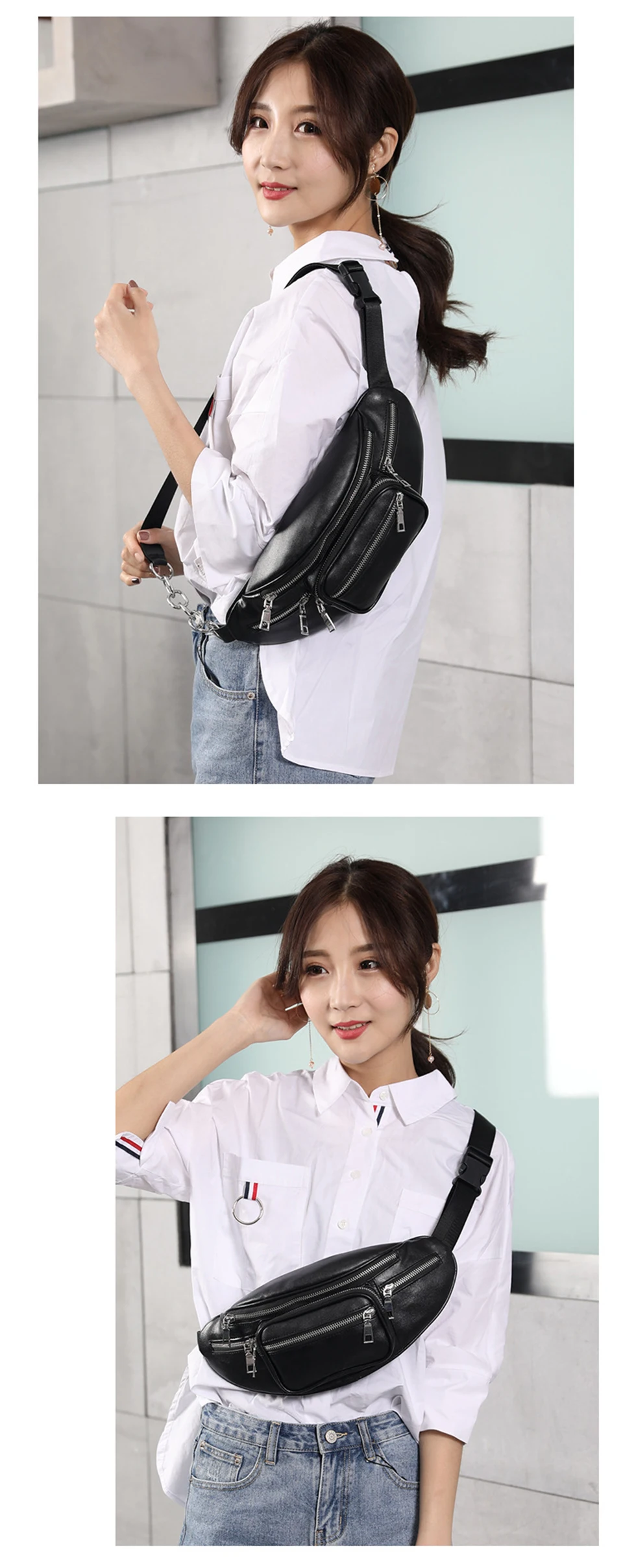Waist Packs PU Leather Waist Bag Fashion Women Pouch Fanny Pack Men Belt Chest Bum Bags Money Nerka Heuptas Mobile Phone Pochete (13)