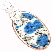 Lovegem натуральная K2 подвеска синего цвета 925 пробы серебра, 42 мм, AP3581