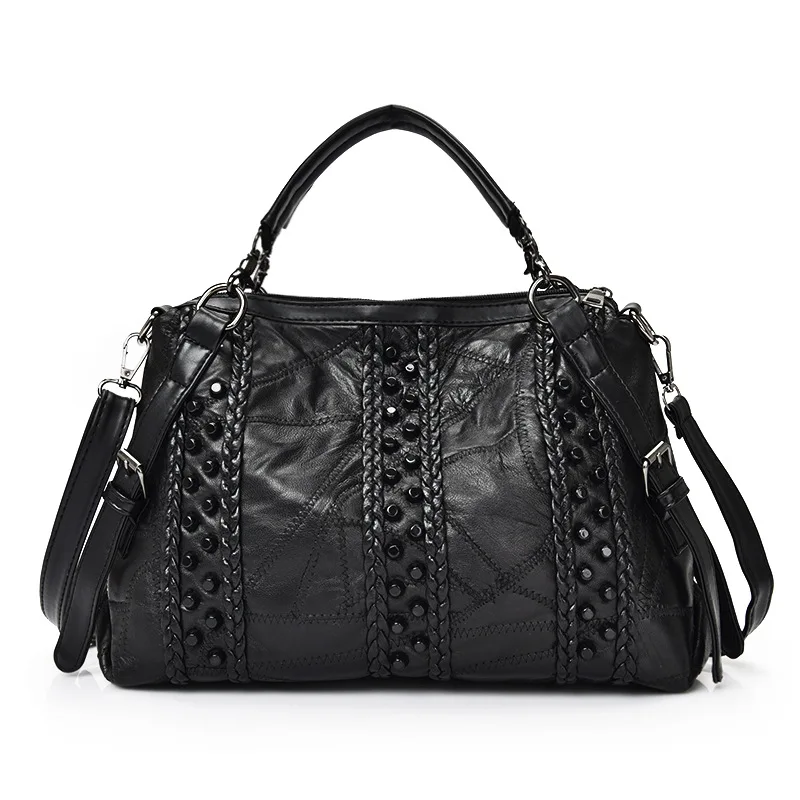 Hot sell 2017 New genuine leather handbags shoulder bag women female shoulder bag Korean wild rivet Women Messenger bag
