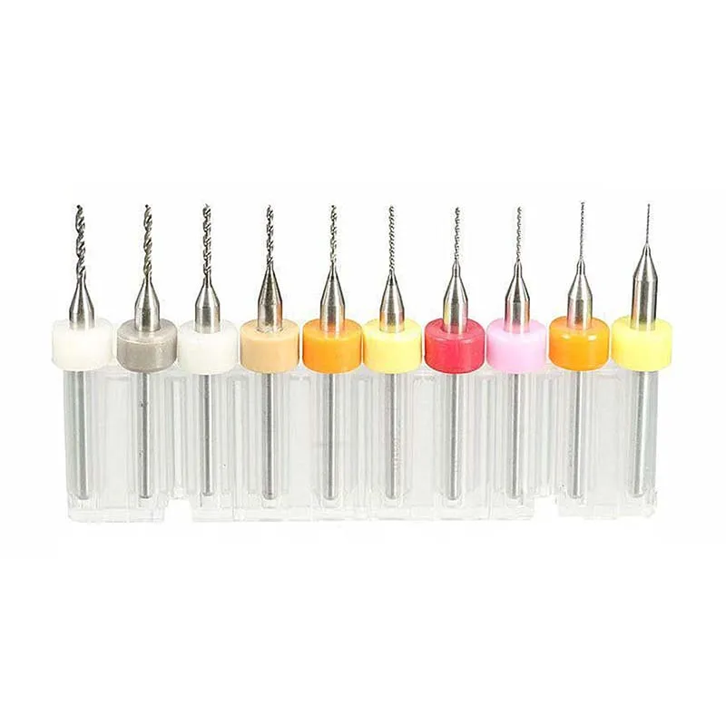 Drillpro 10x PCB Print Circuit Board Carbide Micro Drill Bits Tool 0 3mm 1 2mm