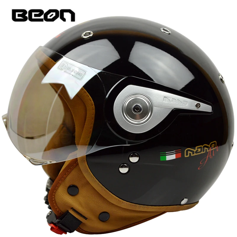 BEON moto rcycle винтажный шлем moto rbike скутер ретро с открытым лицом vespa casco capacete moto ciclistas половина moto шлемы B-110A