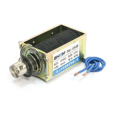 

RM1264B DC12V 2.5A 800g/10mm Linear Motion Pull Push Type Solenoid Electromagnet