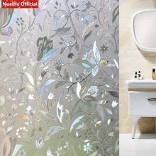 Nuelife 3D тюльпан узор статическая стеклянная наклейка для гостиной спальни ванной раздвижная офисная дверь непрозрачная Солнцезащитная пленка
