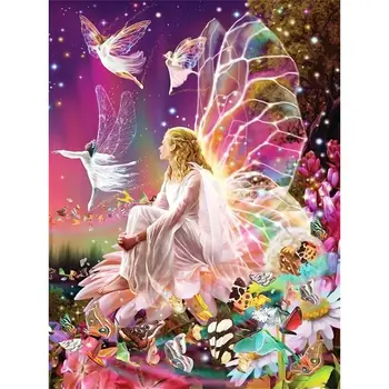 

Diy 5D diamond painting living room butterfly fairy bedroom cross stitch diamond stick drill home decon Easter Christmas