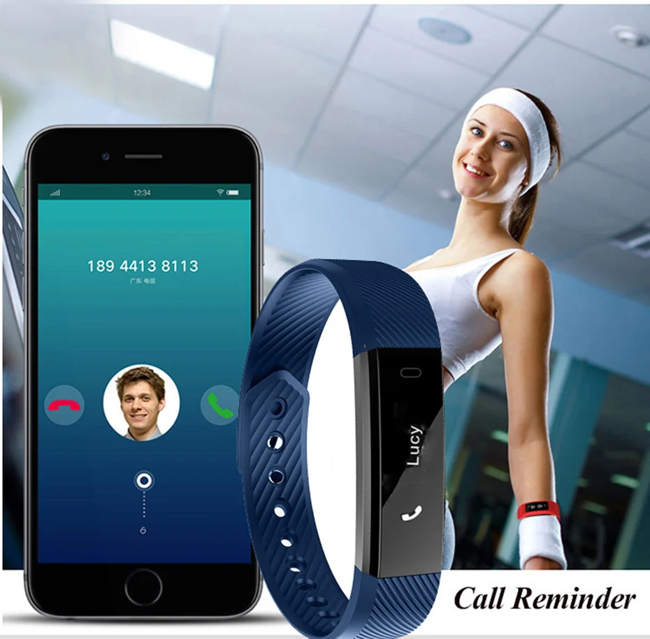 2017 HQ Smart Wristband IP Waterproof Sleep Monitoring Bluetooth Bracelet Pedometer Call SMS Alert Smartband Wrist Watch Unisex (3)