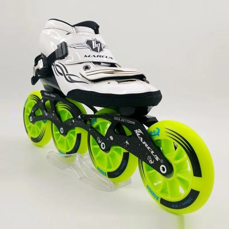 JEERKOOL ألياف الكربون الألياف الزجاجية سرعة مضمنة الأبيض كيد الكبار المنافسة الشارع سباق الرياضة أحذية التدريب Patines 05