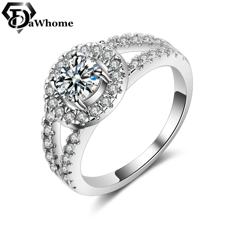 

Women's Cubic Zirconia 925 Sterling Silver Sparkling Rings for Women Girls Brilliant CZ Crystal Wedding Engagement Jewelry