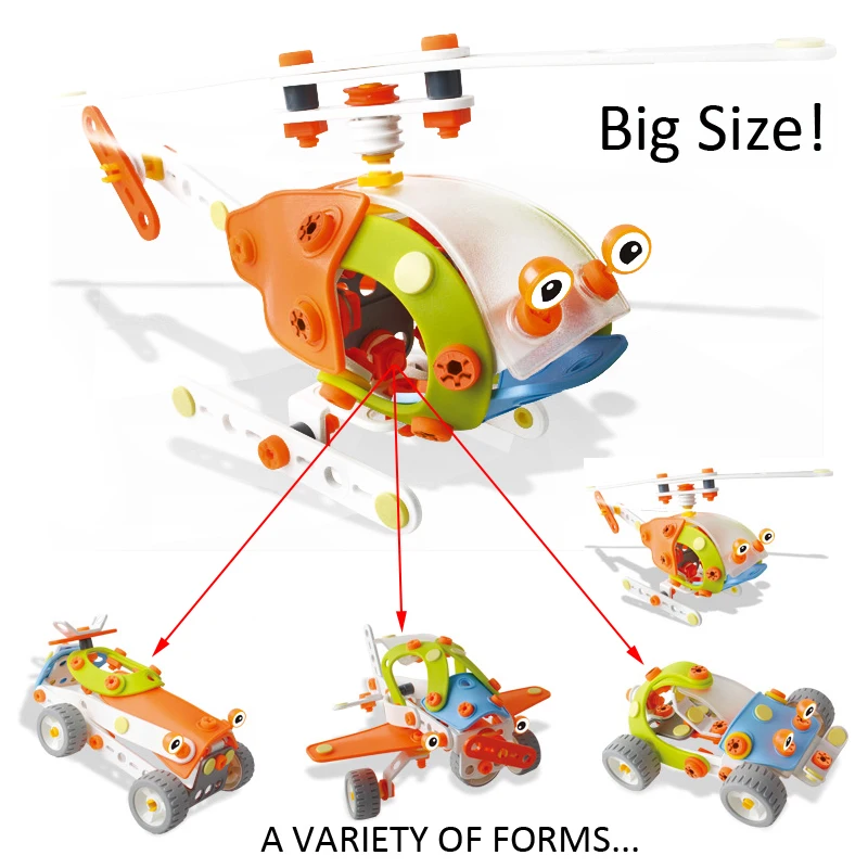 

NEW designs Type Creative cartoon Early Education Plastic Toy Kid Intellectual Development Build Up Concept plane Building Block