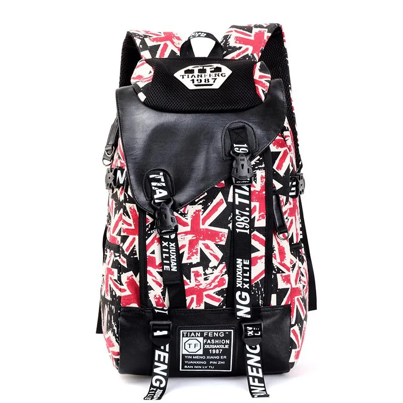 Мода граффити рюкзак Готический Vogue повседневные холщовые рюкзаки с изображением букв рюкзак шаблон туристический в стиле преппи девушки шляпа школьная сумка