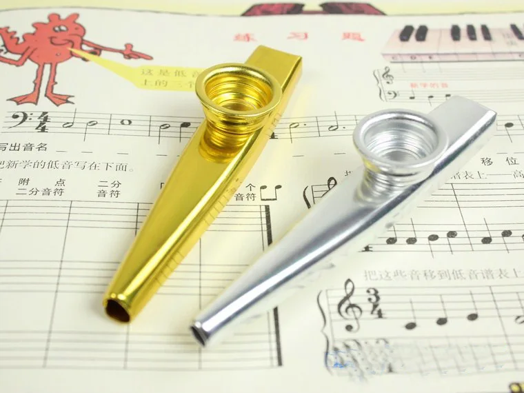 100 шт kazoo гитара аккомпанемент Флейта Алюминий серебро золотой доступны