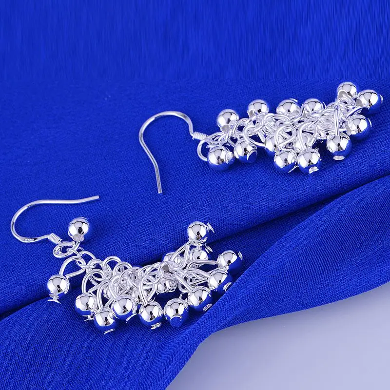 Женские серьги с серебряным покрытием из серебра 925 пробы виноградом|earrings