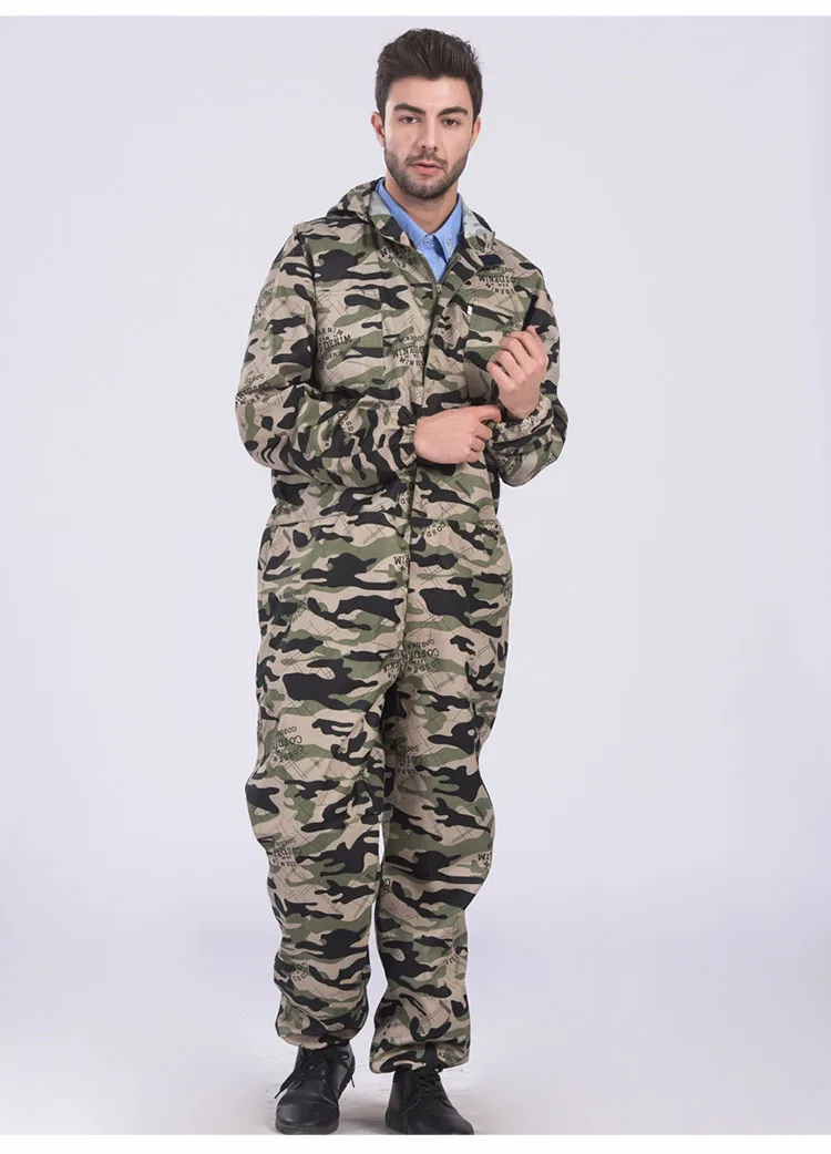 Men Work Clothing Thin Style Long Sleeve Hooded Coveralls Camouflage Dust-proof Anti-pollution Painting Auto Repair Overalls 4XL (12)