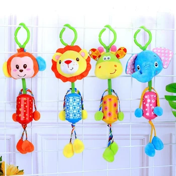 

Baby carriage hanging bed pendant newborn animal cartoon bed bell doll plush toy