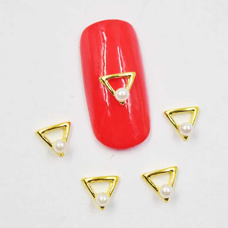 10 шт Новые Цветные алмазные треугольные 3D украшения для дизайна ногтей, жемчуг для ногтей, Стразы для ногтей - Цвет: 12