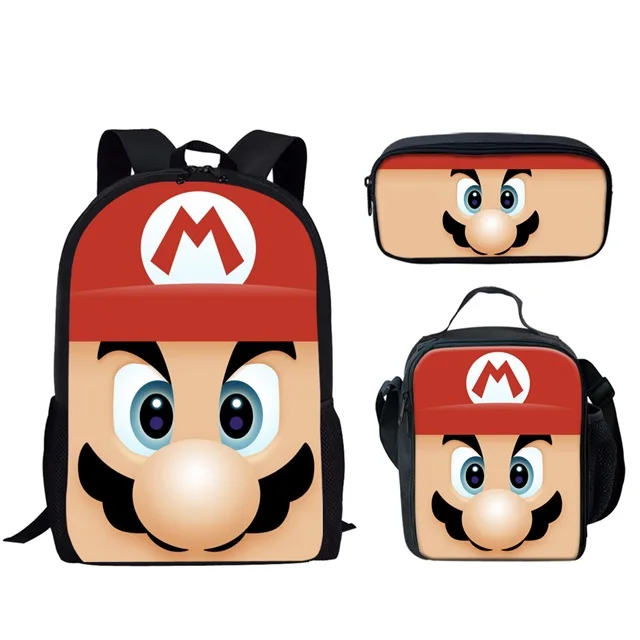 Coloranimal Cool Anime Japan Style Set School Backpack Super Mario Bros School Bag for Girl Boy Bookbag Junior Teenager Backpack - Цвет: HMC1439CGK