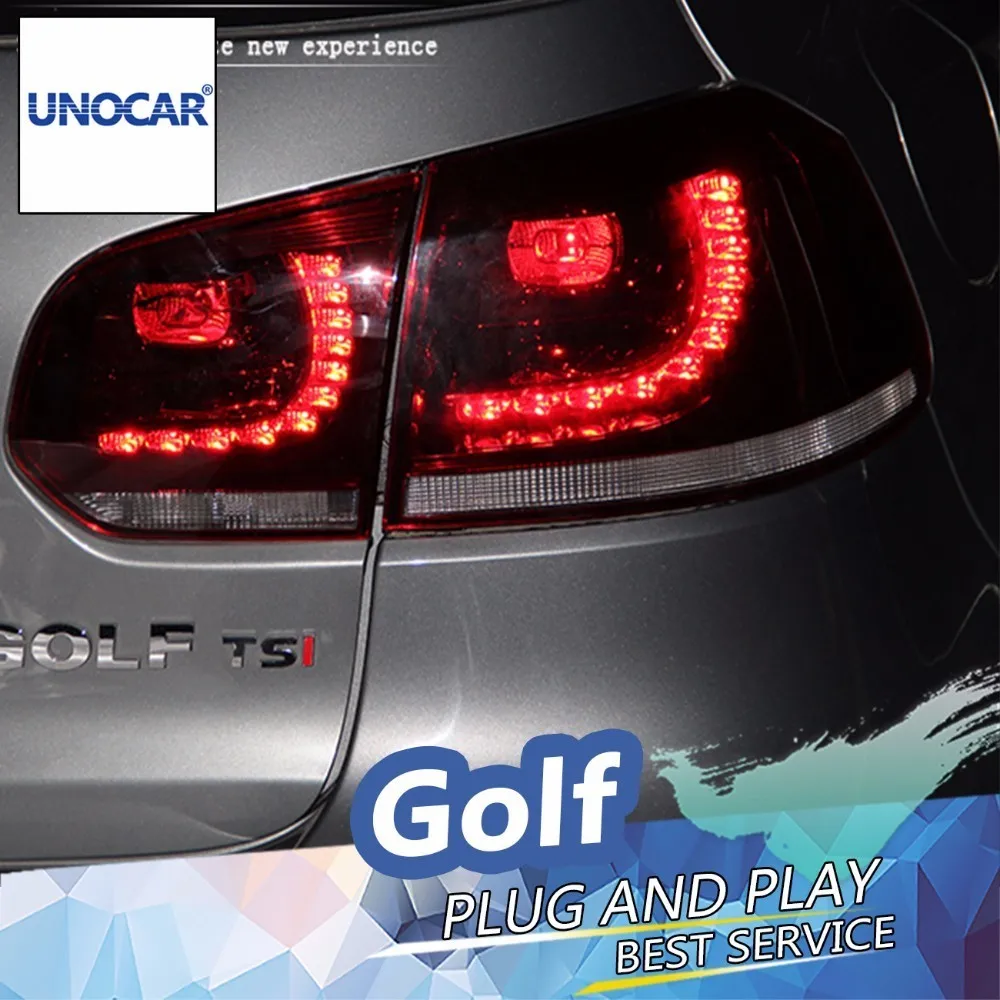UNOCAR For vw golf 6 taillights 2009-2013 R20 model VW MK6 led rear lights car styling cover drl signal brake reverse | Автомобили и