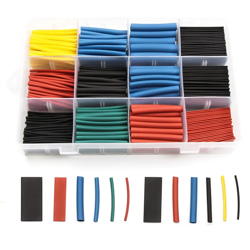 560PCS 12Sizes 2:1 Insulated Multi-color Multiple Specifications Heat Shrinking Tube Retardant Wrap Wire Cable Sleeve Kit | Обустройство