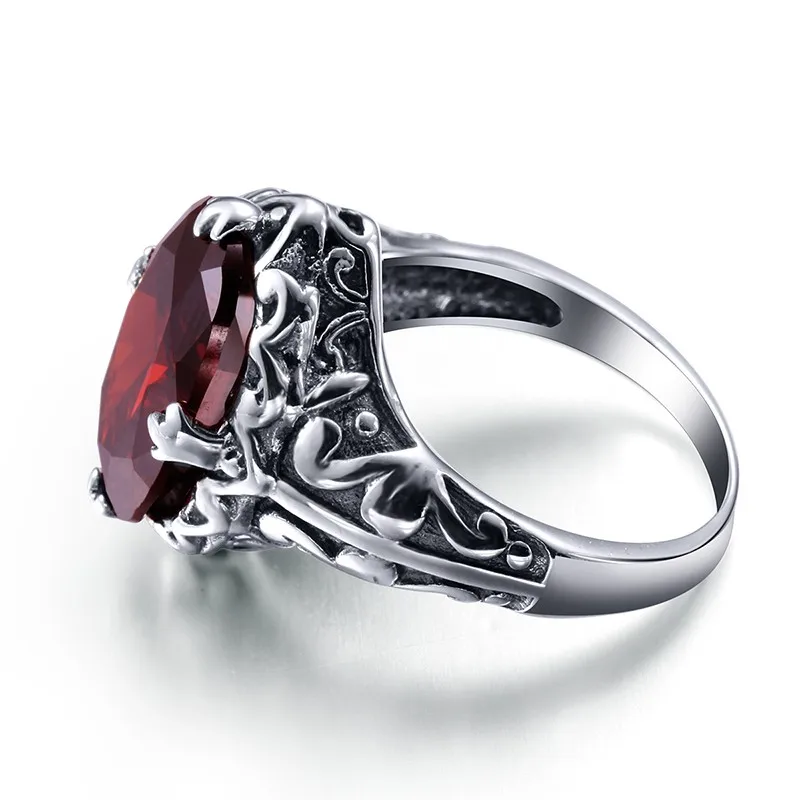 Szjinao Красный австрийский гранатовые кольца для женщин подарок на день Святого Валентина серебро 925 пробы Винтаж кольцо любовь пары
