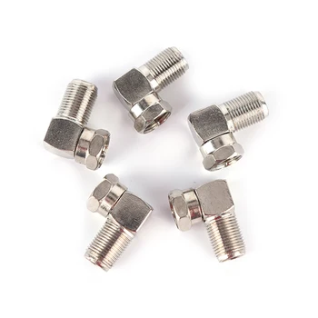 

5pcs Right Angle 90 Degree Coaxial Connector Waterproof Connection F Male To F Female Adapter Connector RG6 RG5 New Sale