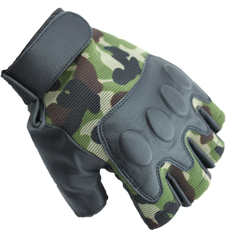 

Outdoor tactical half gloves soft and comfortable imitation leather cycling half gloves