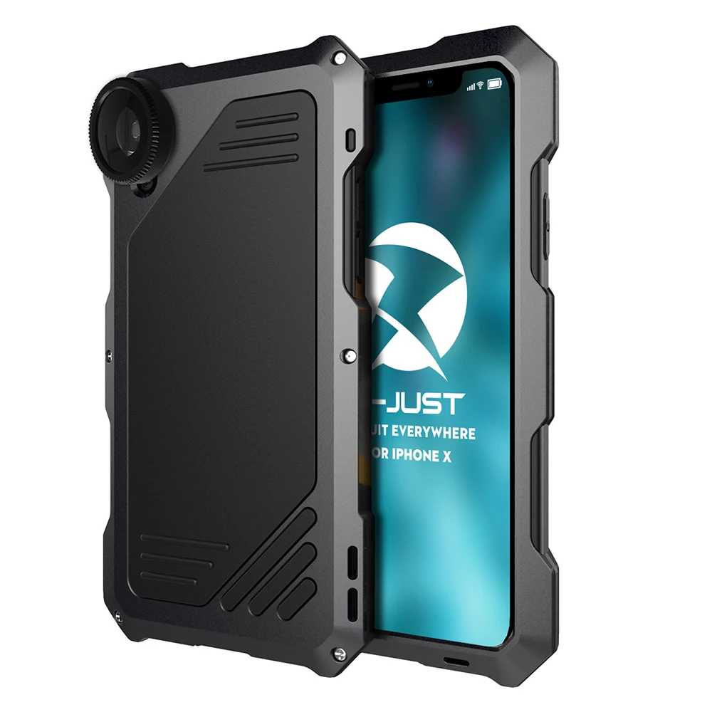 R-просто для IPhone X Case противоударный роскошный корпус, грязеооталкивающий, 3 из звуконепроницаемой металлической Алюминий Чехлы для мобильных телефонов с объектива камеры