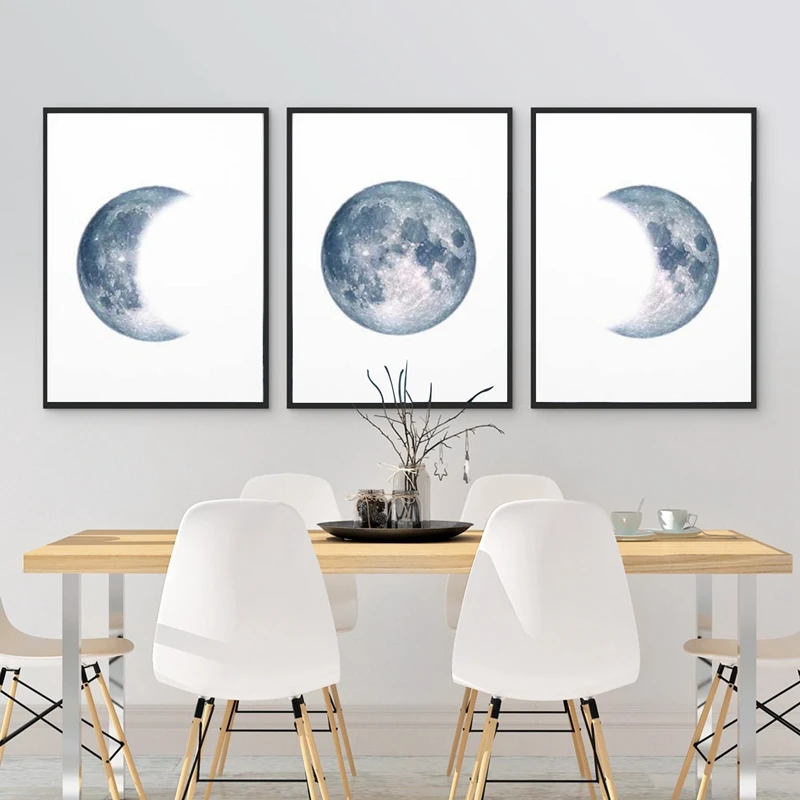 Moon Phases Print Canvas Painting Home Room Decor