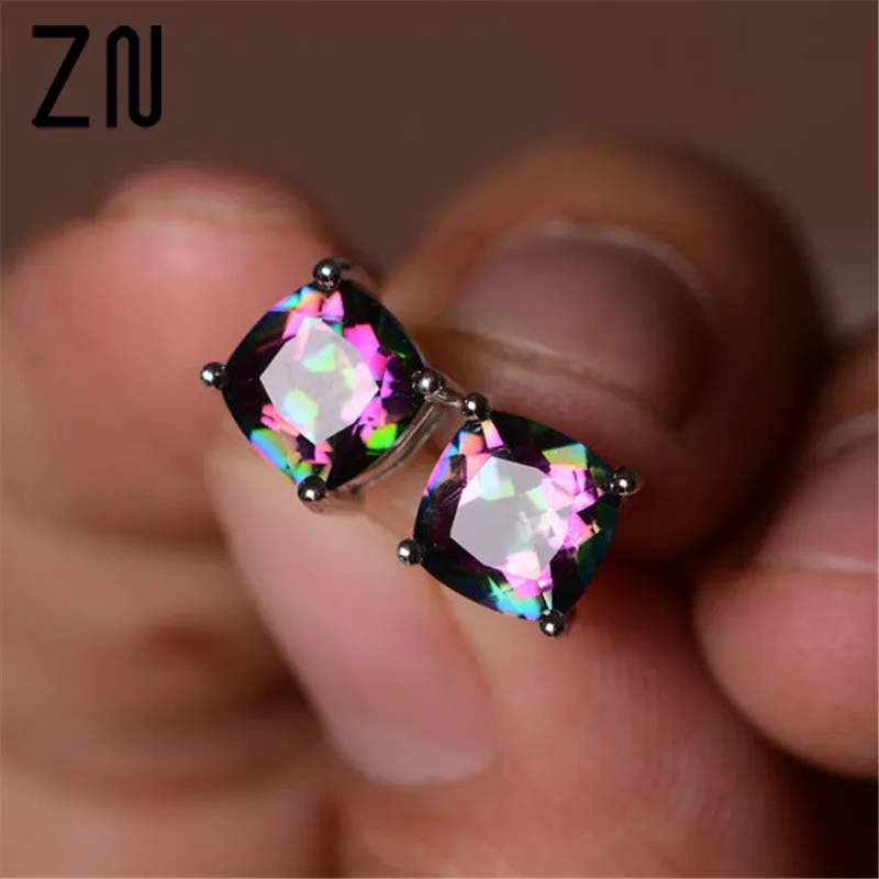 

ZN New Fashion Opal Earrings Colored Earrings Women Pink Earrings Fashion Earing For Women 2018