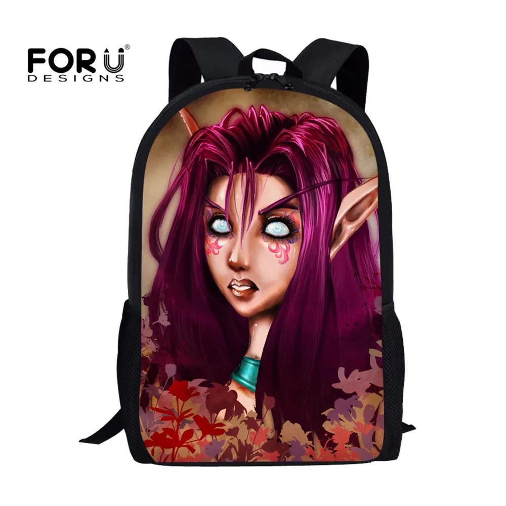 

FORUDESIGNS 3D World of Warcraft Game School Backpack for Teenage Girls Boys School Bags Kids Canvas Bagpack Children Backpacks