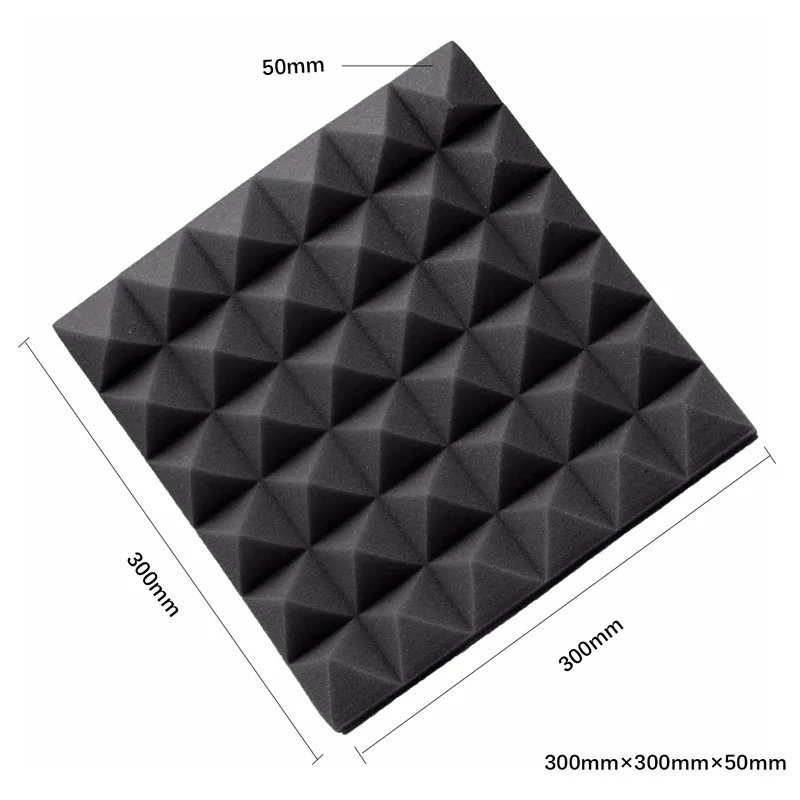 Black Пена для звукоизоляции 30x30x5 см студийная акустическая Звукоизоляционная пена Звукопоглощающая обработка облицовочная плитка клиновая Защитная губка - Цвет: Black