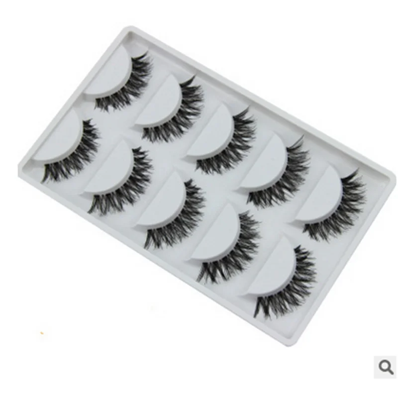 

5 pairs 3D Soft False Eyelashes Messy Cross HandMade Natural Fake Eye Lashes Makeup Tips Long False Eye Lashes