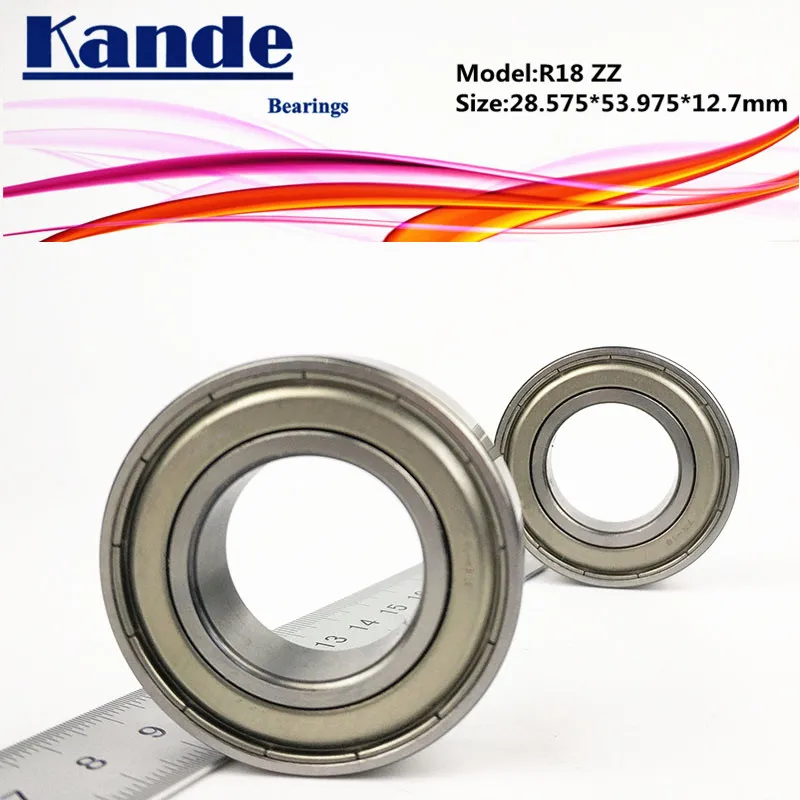 

Подшипники Kande R18 R18ZZ, 2 шт., фонарь R18 ZZ, дюймовый подшипник 28,575x53,975x12,7 мм, миниатюрный