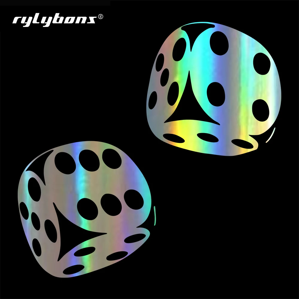 

Rylybons New Car Styling 13.4*13CM Casino Poker Dice Vinyl Decal Car Stickers On The Car Accessories for Auto Products