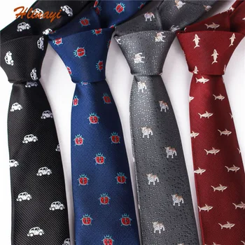 

Hlinayi 2019 Male animal jacquard tie European and American fashion dog duck ladybug childlike interest tie set