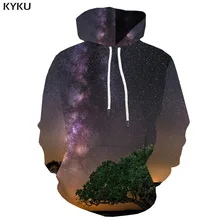 KYKU Brand Galaxy Space Sweatshirts men Forest Hoody Anime Tree 3d Printed Nebula Hoodie Print Harajuku Sweatshirt Printed