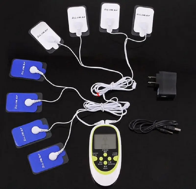 Kopen Body EMS MASSAGER MACHINE TIENTALLEN EENHEID Multi functionele dual uitgang massager 8 elektroden Elektronische puls spierstimulator