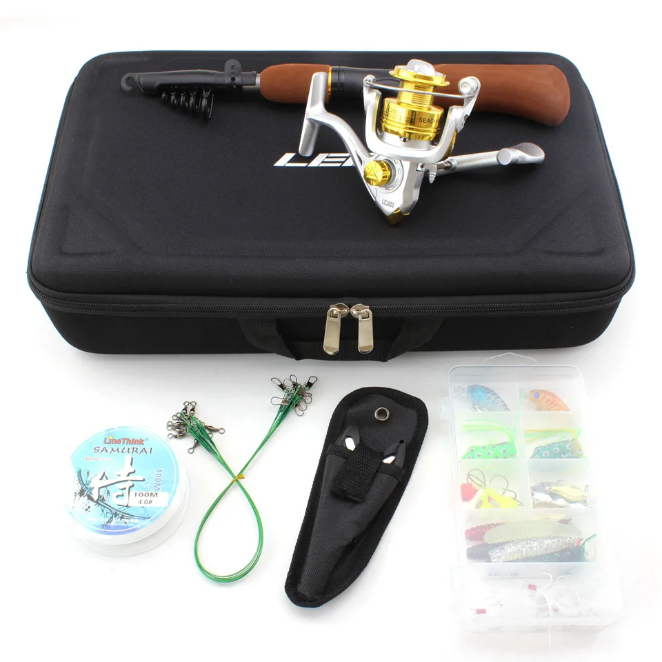 

Lowest profit 1.55M fishing rod Portable Foldable Travel Casting Rods with Reel bait bag Combo Travel Fishing Set