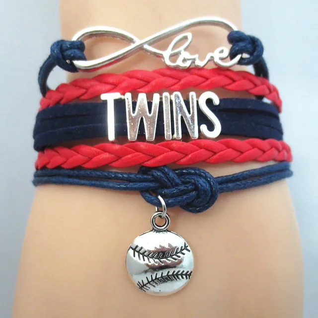 Infinity Love TWINS baseball Sports MLB Team Bracelet Customize Sports