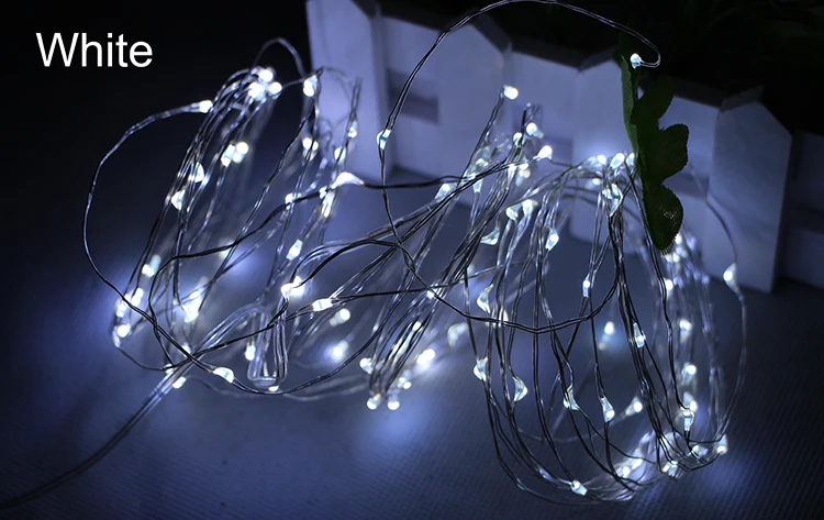 10M 33FT 100 led Battery Powered operated LED Copper Wire Fairy String Lights Christmas Garland Holiday Wedding Party decor images - 6