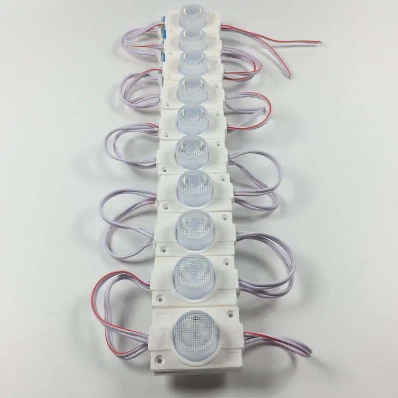 2 w 3030 инъекции светодиодный модуль с линзой DC12V 160lm высокая яркость Стороны