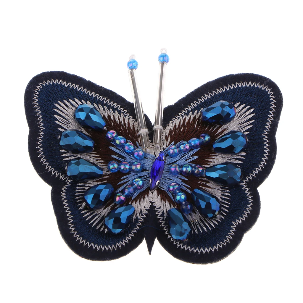 Sequin Beads Patches Butterfly Style Clothes Embellishments Embroidery Applique Decorations for Repair/Design