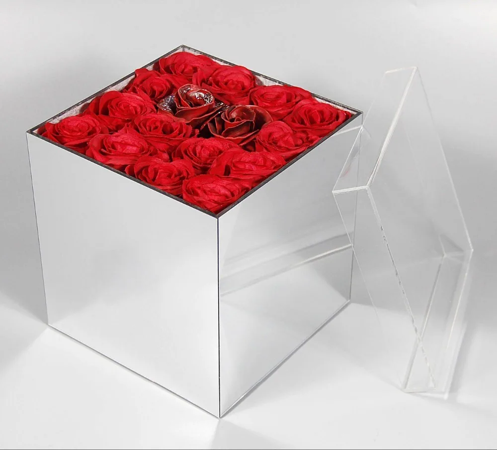 Factory-directwholesale-acrylic-silver-mirror-flower-box