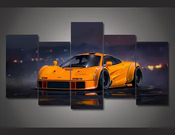

Framed Printed f1 orange supercar Painting on canvas room decoration print poster picture Free shipping Painting
