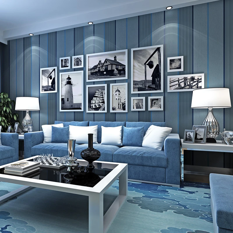 

three-dimensional flocking stripe non-woven fabric bedroom living room wallpaper modern color stripe hotel wallpaper