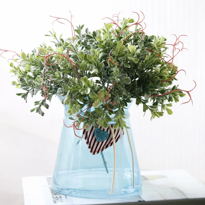 Buy 1Bunch/5PCs Fresh Green Plastic Artificial Plant