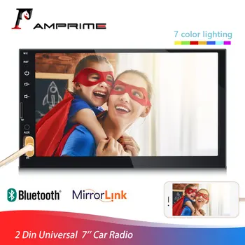 

AMPrime 2 din Car Radio 7'' MP3 MP5 Bluetooth Multidia Player Mirrorlink FM AUX/USB 2 Din Autoradio Backup Monitor Radio Stereo