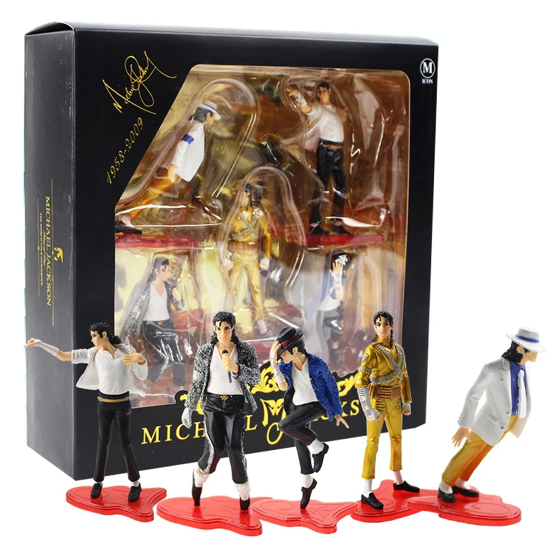 

5pcs/lot 11cm Michael Jackson King The World Tour Dangerous Figurine PVC Action Figure Collectible Model Toy