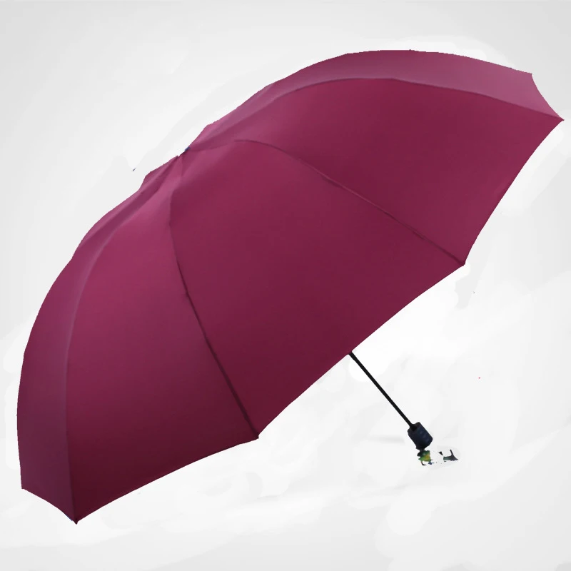 130 см большой высокое качество зонтик Мужской дождь женский ветрозащитный большой зонтик мужской женский солнцезащитный 3 складной большой зонтик открытый Parapluie - Цвет: Red