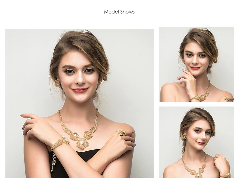 BTSETS Dubai Bridal Jewelry Sets For Ladies Luxury Flower African Beads Jewelry Set Party Gold Color Costume Women Jewelry Set  (1)